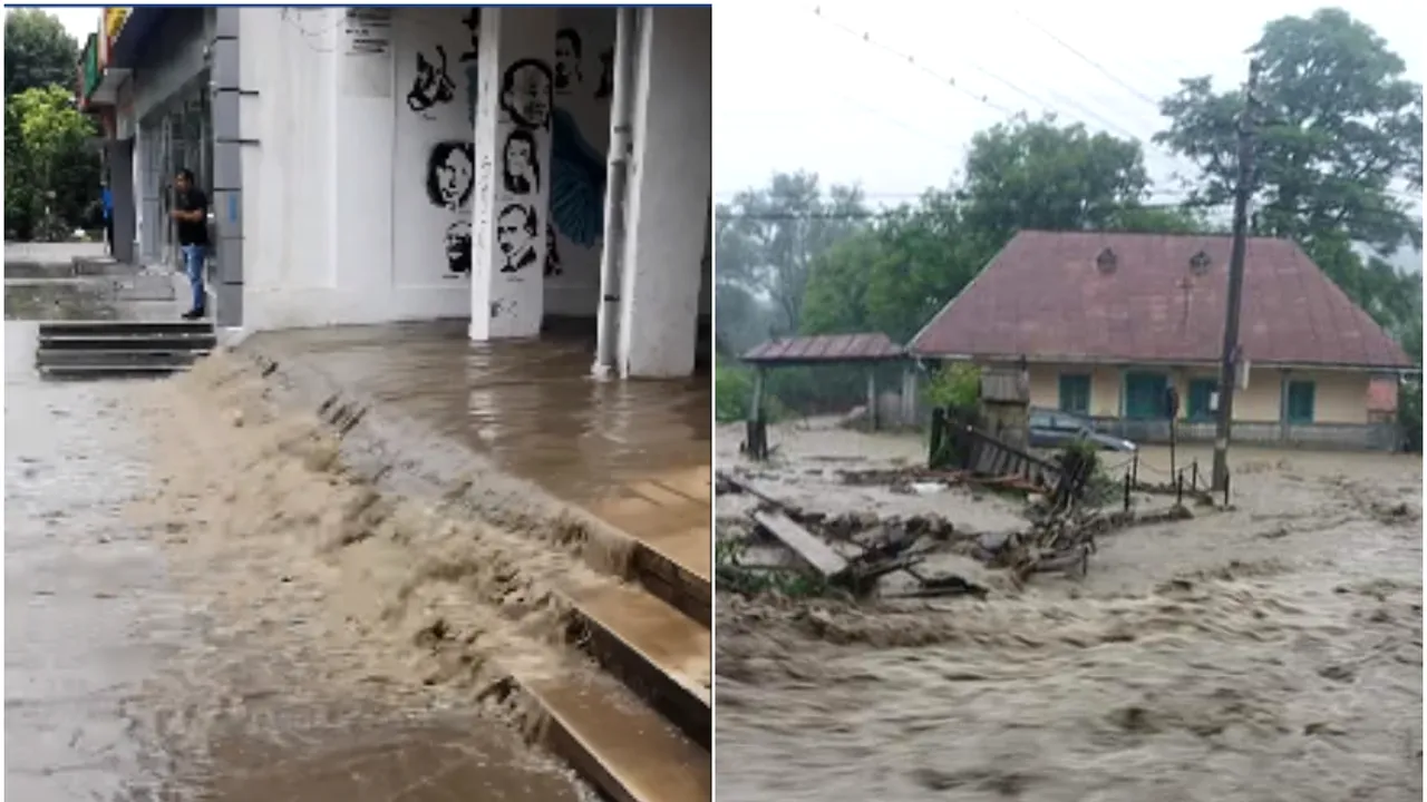 FOTO & VIDEO Apele au năvălit pe străzi şi în casele oamenilor, în urma ploilor abundente din ultimele 24 de ore
