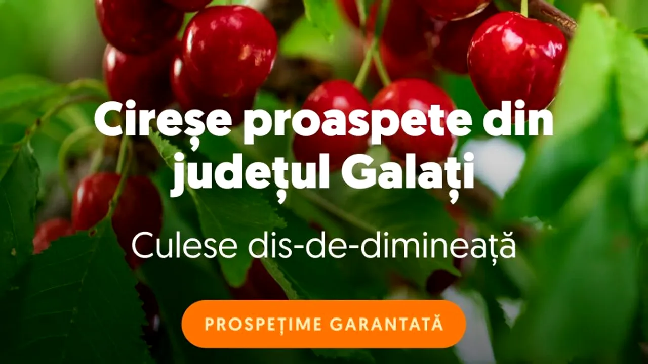 Supermarketul online Sezamo: Numărul clienților care cumpără cireșe a crescut cu 66%