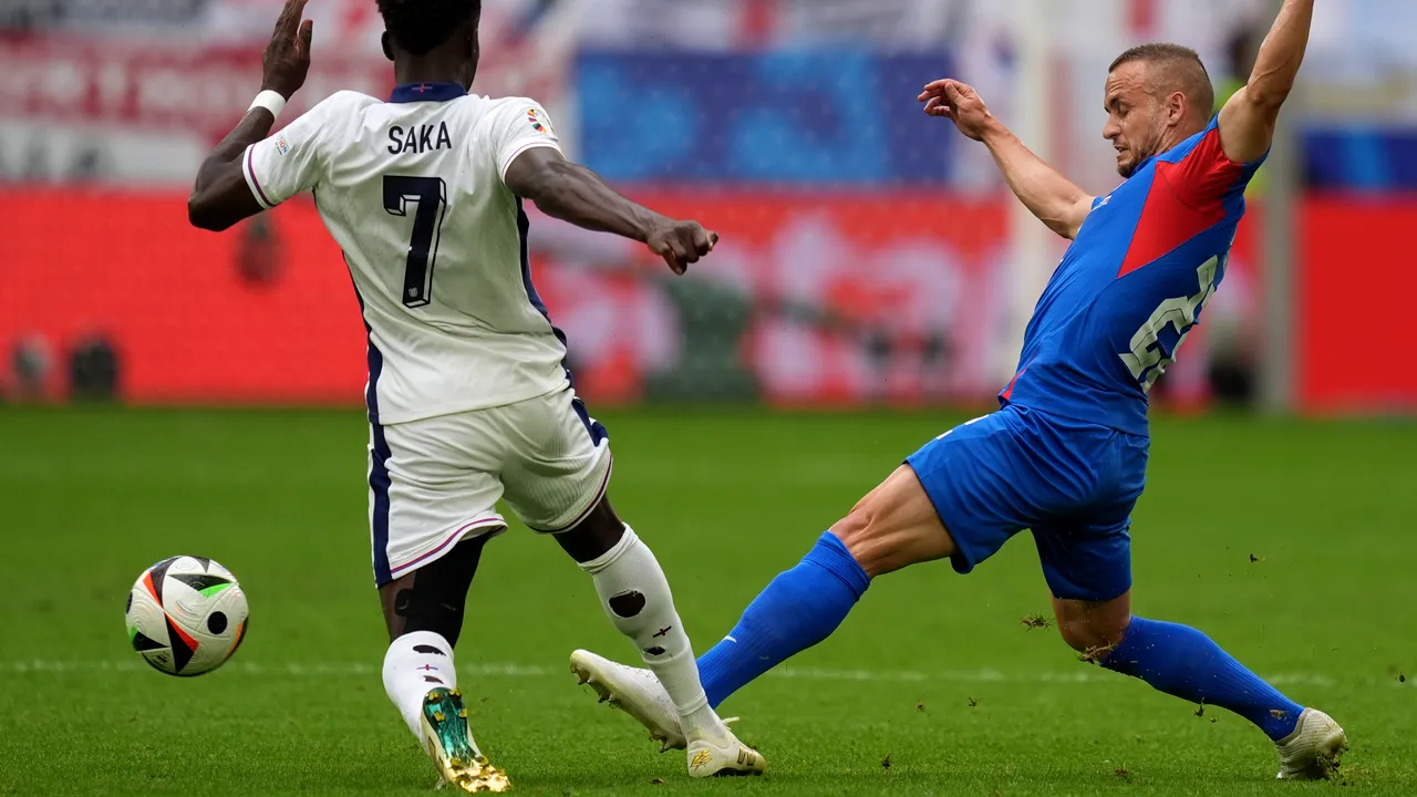 Anglia şi Slovacia joacă prelungiri în optimile de finală de la Euro 2024. Anglia conduce cu 2-1
