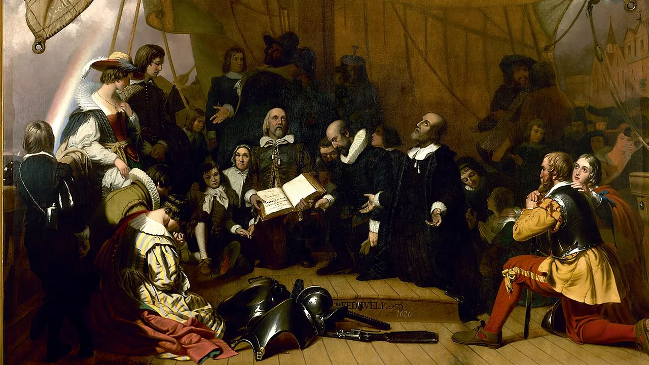 16 septembrie 1620: Pelerinii pleacă cu vasul  Mayflower să se stabilească în Lumea Nouă 