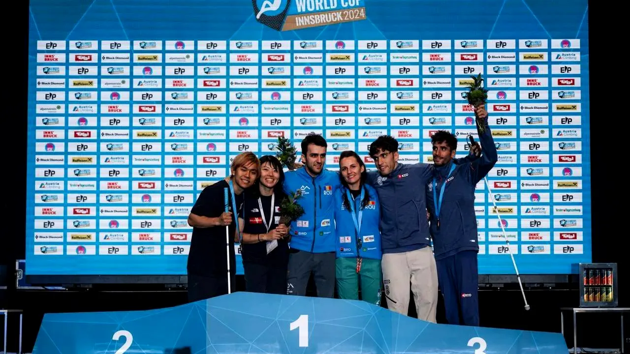 Cinci medalii, două de aur şi trei de bronz, obţinute de români la Cupa Mondială de Paraclimbing