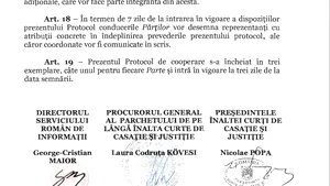 MEDIAFAX, adresă către ÎCCJ privind Protocolul: Câte documente au mers de pe masa judecătorilor la SRI