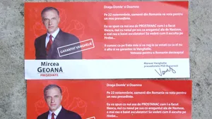 Scrisori cu poza lui Geoană, semnate 