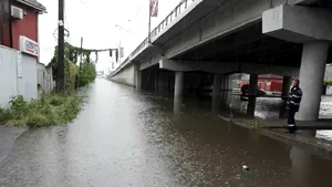 Efectele codului portocaliu din judeţul Timiş: străzi şi curţi inundate, în urma ploilor torenţiale. FOTO