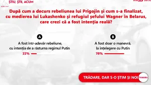 Sondaj Mediafax.ro-ZF.ro-Aleph News: 78% dintre respondenţi spun că rebeliunea Wagner a fost o manevră, la înţelegere cu Putin