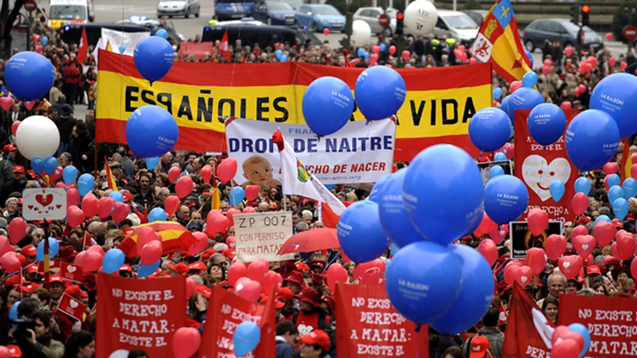 Mii de persoane au manifestat la Madrid împotriva legalizării avorturilor
