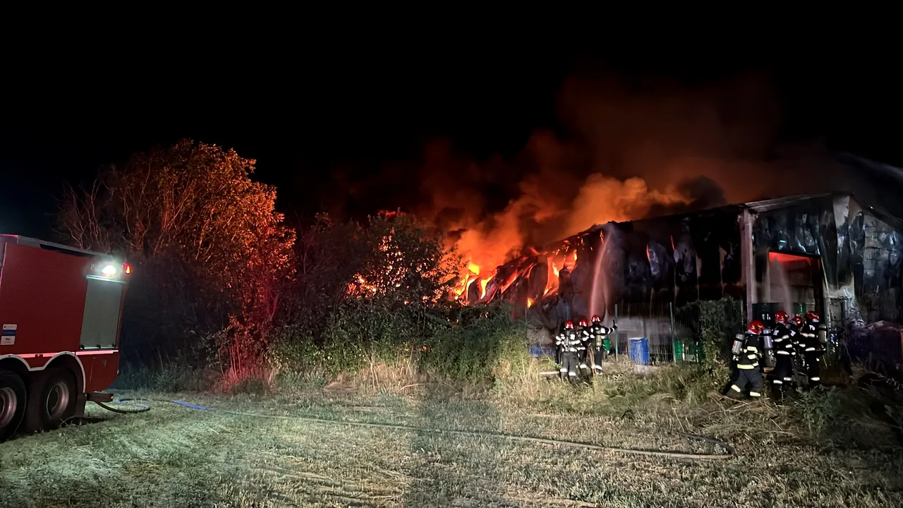 Incendiu într-un depozit cu substanţe chimice în Jilava, judeţul Ilfov