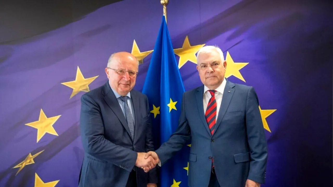 Întâlnirea ministrului Angel Tîlvăr cu comisarul european pentru Apărare și Spațiu, Andrius Kubilius