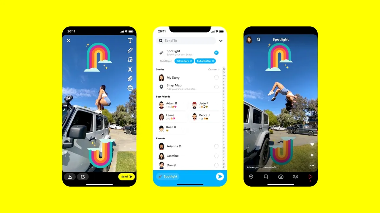 Snapchat intră în competiţie cu TikTok. Compania anunţă premii de 1 milion de dolari pe zi pentru utilizatori în noul serviciu 