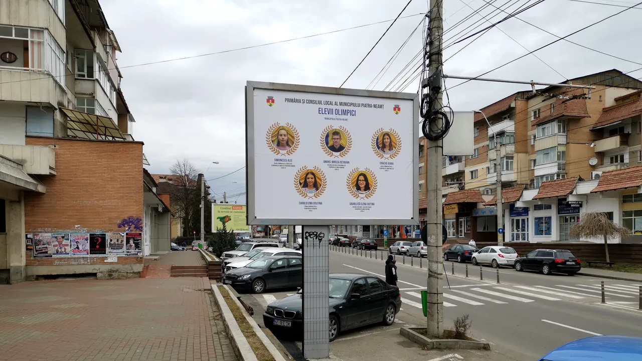 Inedit. Elevii olimpici dintr-un oraş din România sunt promovaţi pe panourile publicitare din oraş | FOTO