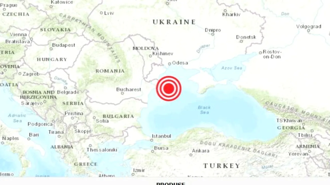 Cutremur în Marea Neagră cu magnitudinea de 2 pe Richter