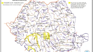 Cod galben de inundaţii în nouă judeţe din sudul ţării