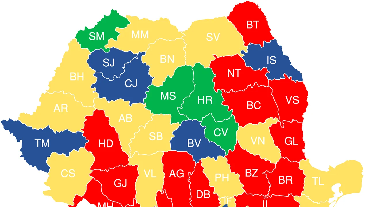 HARTA votului pe judeţe: Unde a câştigat USR şi care sunt fiefurile PSD care au schimbat direcţia