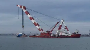 A început operaţiunea de scoatere din Portul Midia a epavei pline cu oi moarte