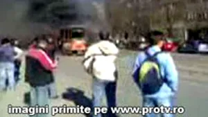 Un tramvai a luat foc în municipiul Constanţa