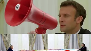 Masa lungă la care au discutat Putin şi Macron a devenit virală în online. Cele mai amuzante meme-uri