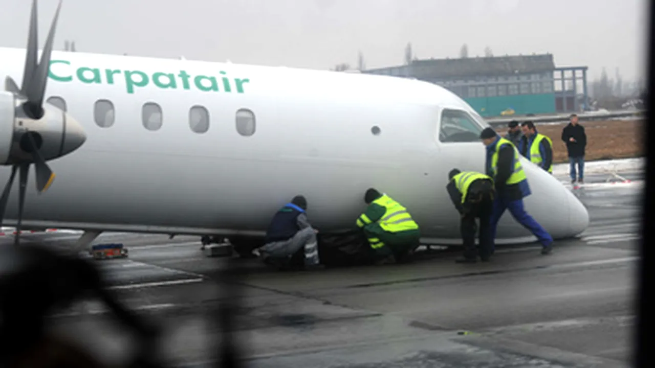 Avion Carpatair implicat într-un incident înainte de aterizare (Galerie foto şi Video)