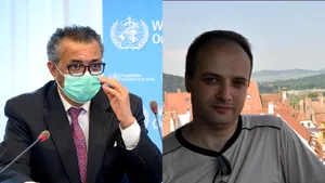 Medicul erou Cătălin Denciu, care a scăpat din incendiul de la ATI Piatra Neamţ, onorat de directorul OMS, Tedros Ghebreyesus