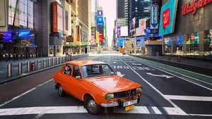 Imagini virale din New York-ul pustiit de Covid-19: O Dacie 1300 în centrul „oraşului care nu doarme niciodată”
