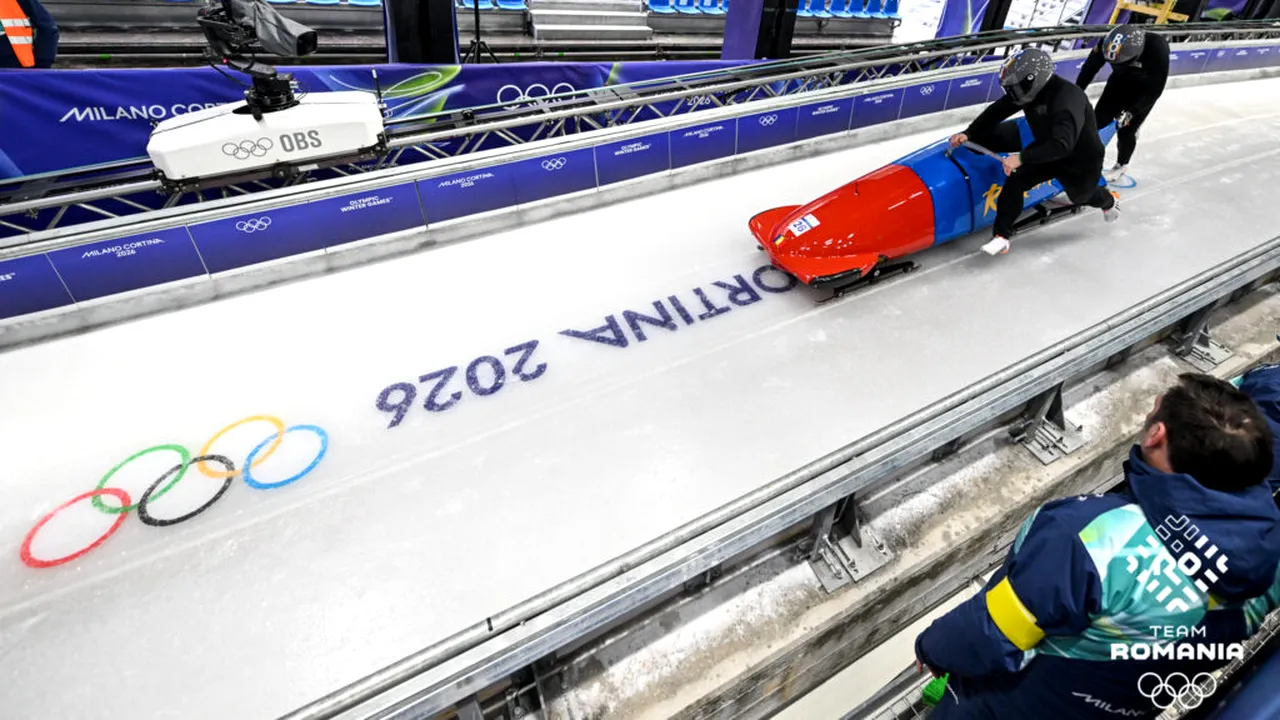 Milano Cortina 2026. Echipajul românesc de bob 2 persoane masculin, pe locul 10 după prima manșă