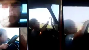 Fetiţă de 6 ani din Arad, filmată conducând o camionetă pe câmp. Tatăl, care n-are permis, transmite LIVE, pe Facebook: 