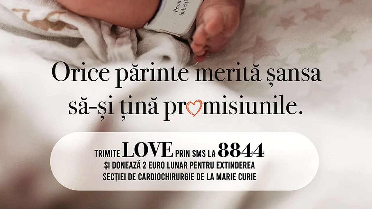 Inima Copiilor strânge 10.000 de promisiuni pentru extinderea secţiei de Cardiochirurgie 