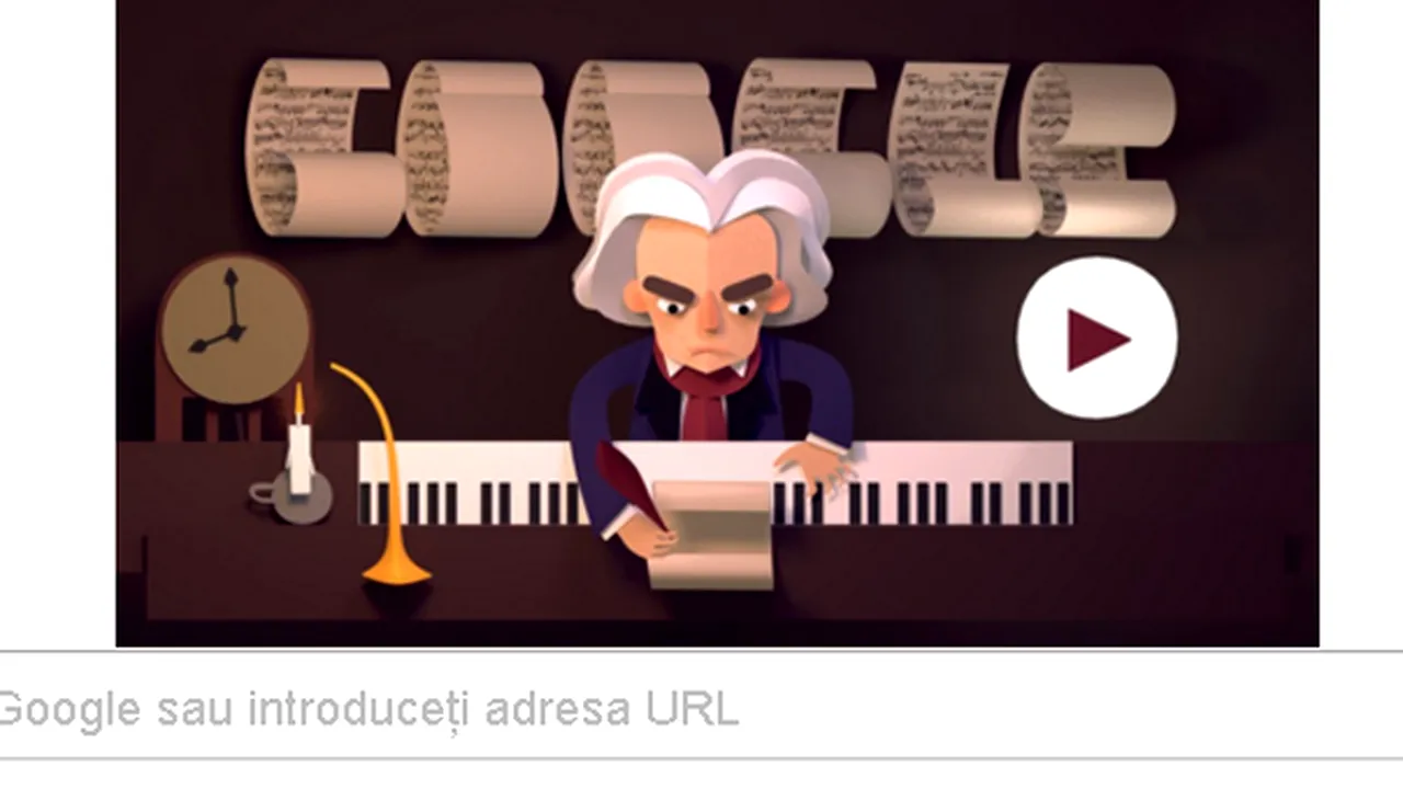 Google marchează împlinirea a 245 de ani de la botezul lui Ludwig van Beethoven printr-un nou logo