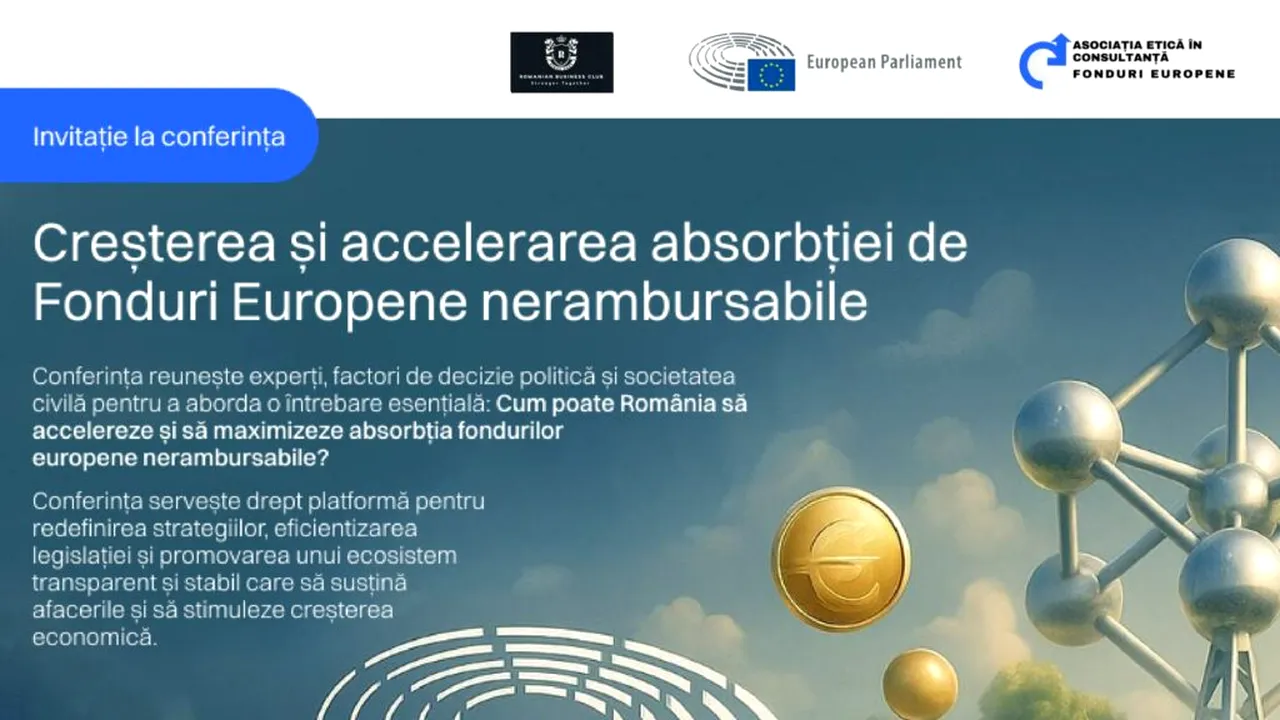 Conferința Parlamentul European din Bruxelles 20 mai  „Creșterea și accelerarea absorbției de fonduri europene nerambursabile”