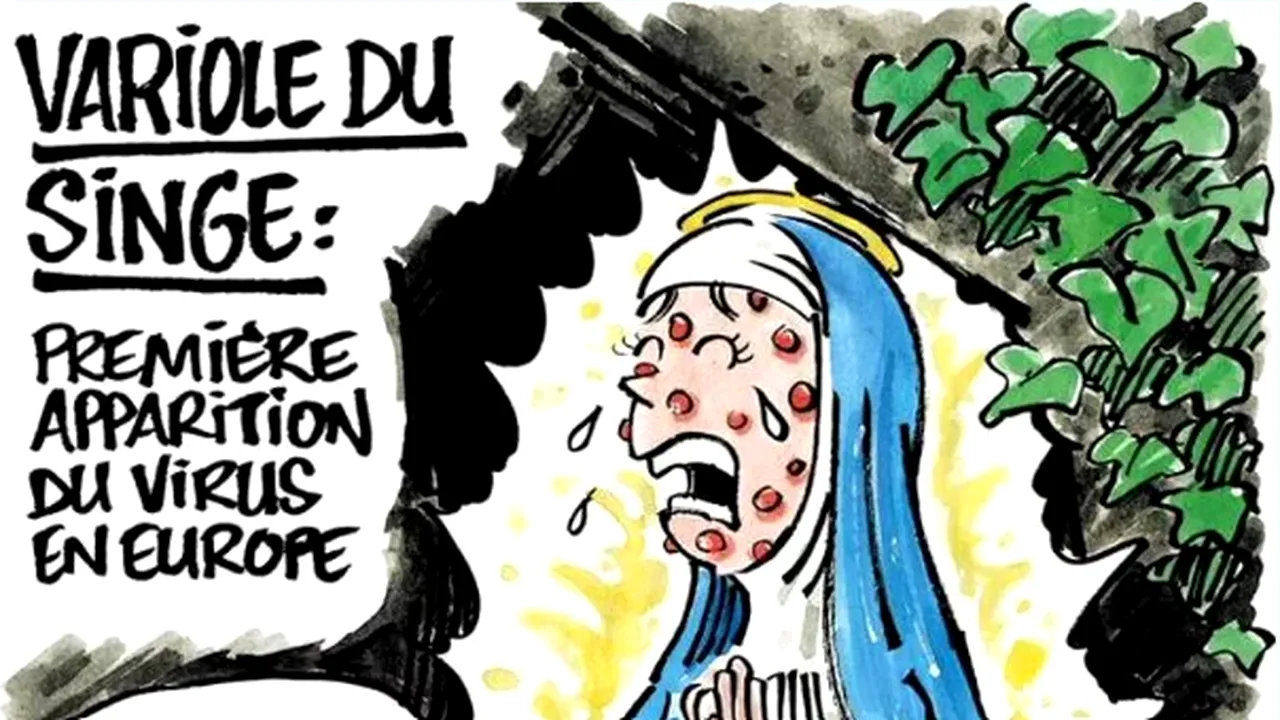 Catolicii, revoltaţi de o caricatură apărută în Charlie Hebdo: O jigneşte pe Fecioara Maria şi incită la ură religioasă

