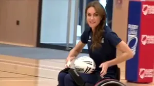 Prinţesa Kate, în scaune cu rotile pentru un antrenament de rugby

