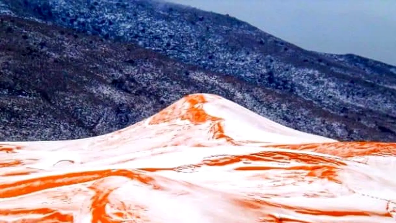 GALERIE FOTO Imagini SPECTACULOASE. Prima zăpadă în deşertul Sahara