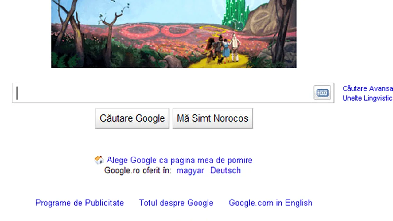 Google.ro şi-a modificat logoul pentru a marca a 71-a aniversare a filmului 