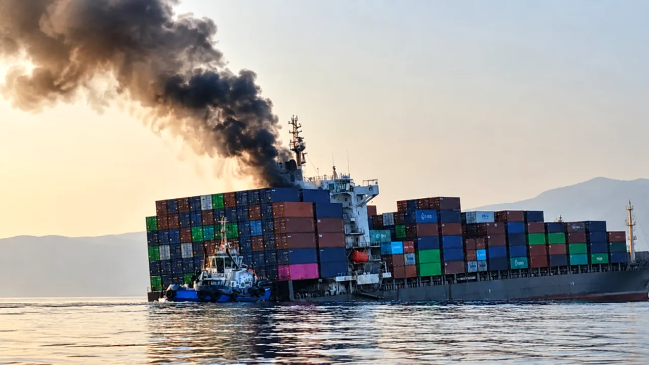 Navă cu peste 2.500 de containere, scufundată în Strâmtoarea Ormuz. Iranul susține că a lovit o mină marină
