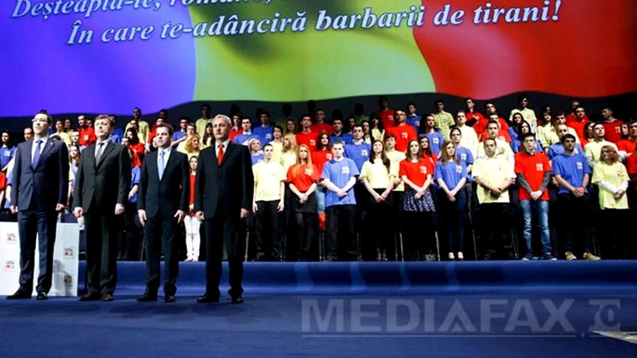 Miting USL la Romexpo: Imnul României, intonat fără partea care include numele 