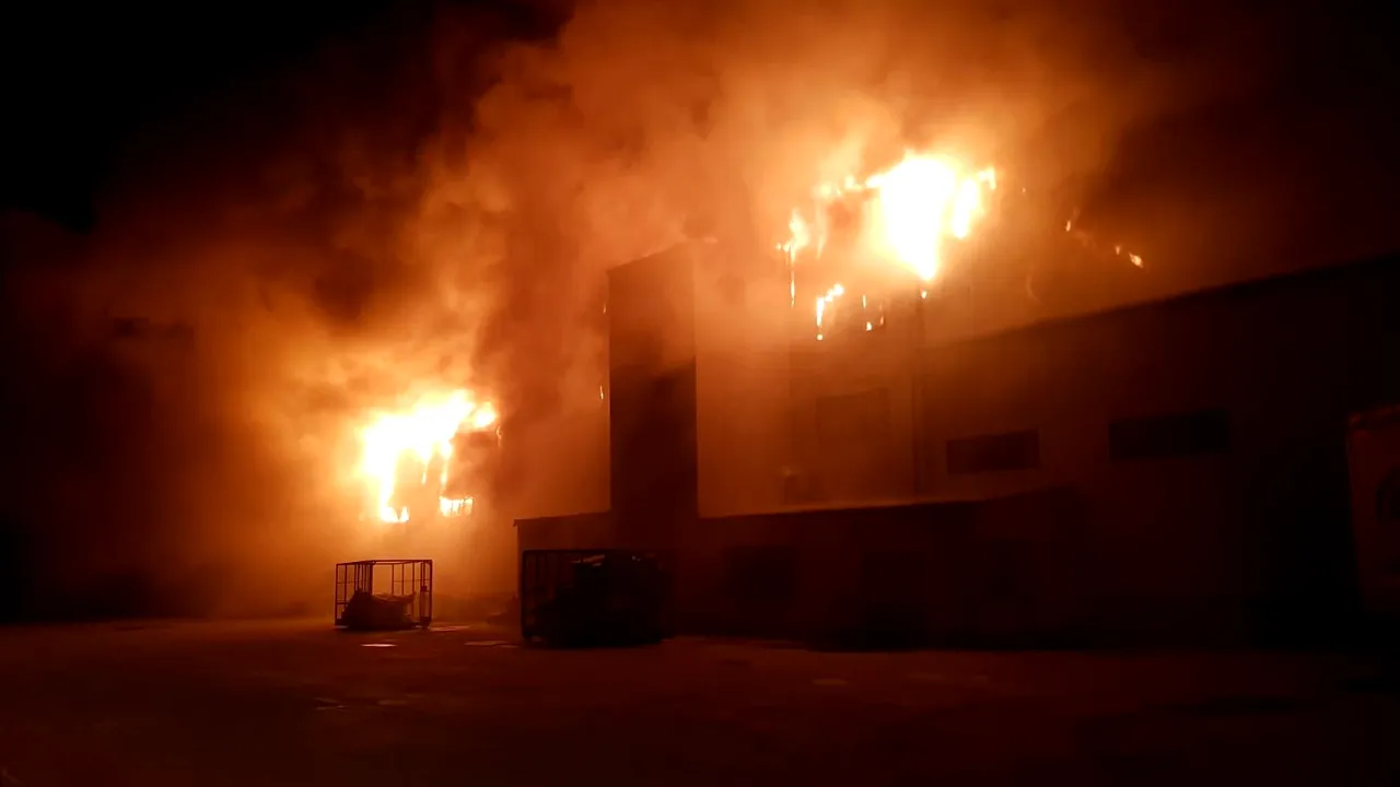 Incendiul masiv de la fabrica de condimente din Alba nu a fost stins încă, după aproape 24 de ore de luptă cu focul