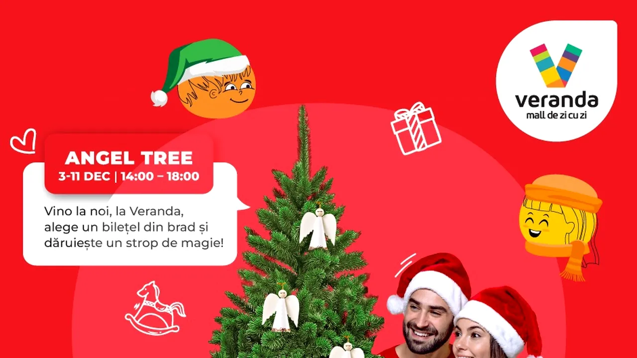 Zeci de copii primesc cadouri de Crăciun la Veranda Mall prin Angel Tree