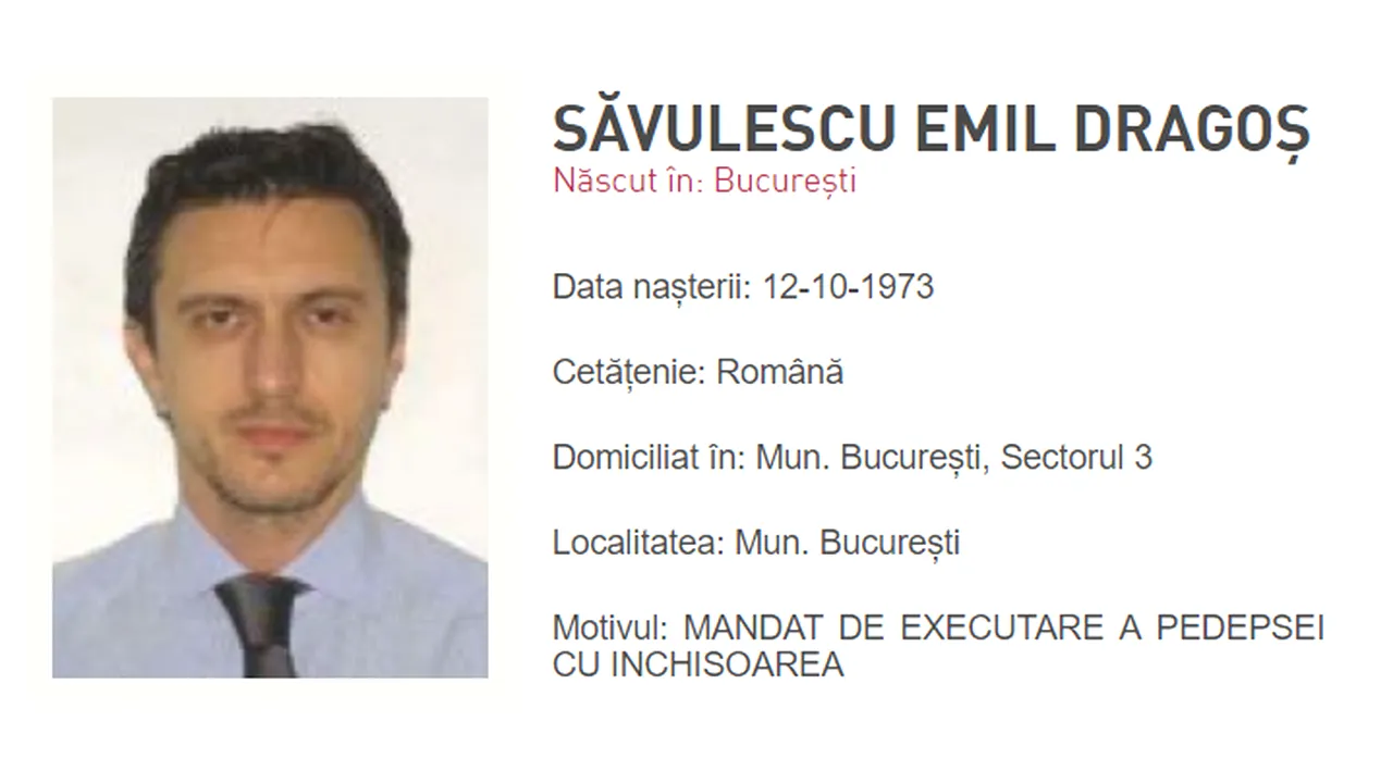 Omul de afaceri Dragoş Săvulescu, dat în urmărire internaţională după condamnarea din Dosarul Retrocedărilor