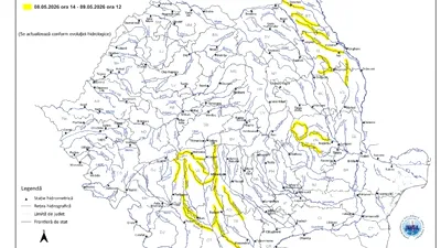 METEO Cod galben hidrologic în opt bazine hidrografice: viituri rapide și inundații locale