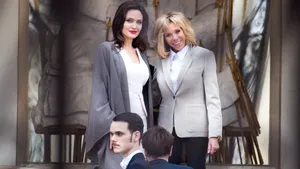 Angelina Jolie, întâlnire cu Prima Doamnă a Franţei, Brigitte Macron, la Palatul Elysee. Vizita actriţei la Paris, în IMAGINI
