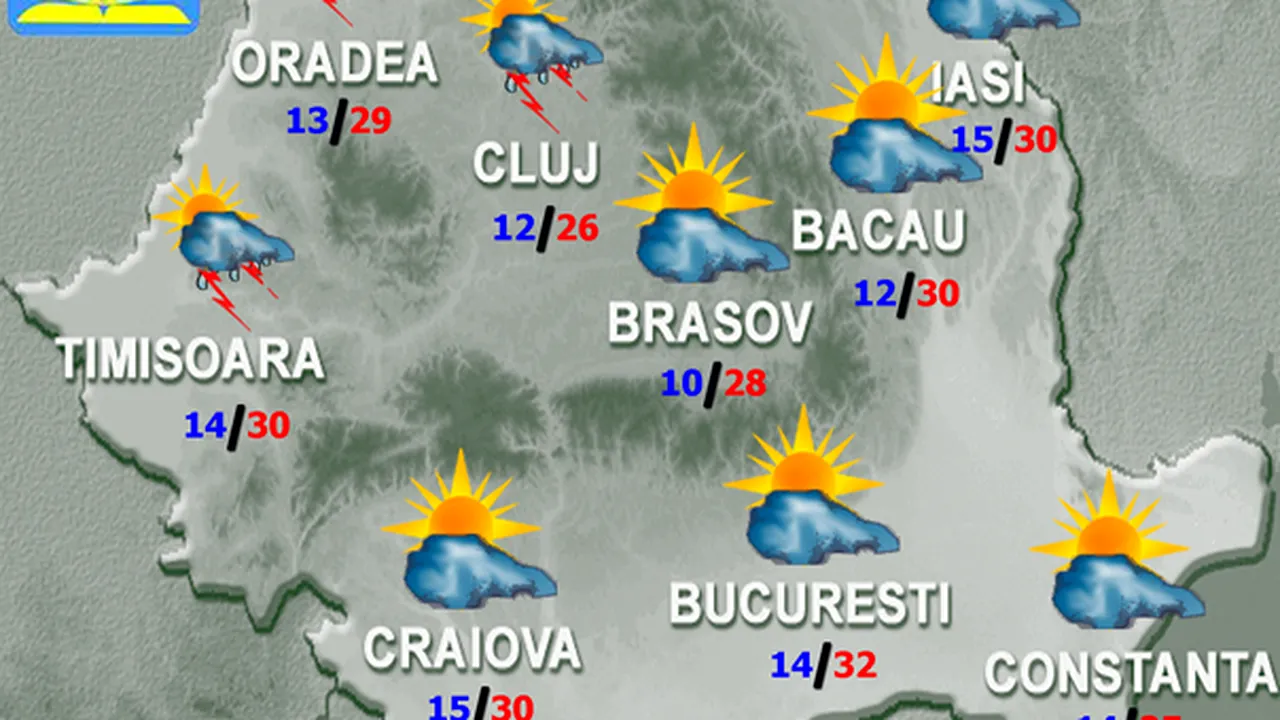 PROGNOZA METEO: Cum va fi vremea joi şi vineri în ţară şi în Bucureşti