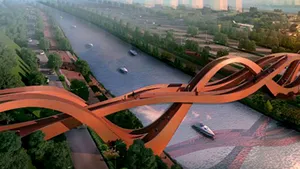 Podul înnodat. Cum va arăta trecerea pietonală peste un lac din China - FOTO