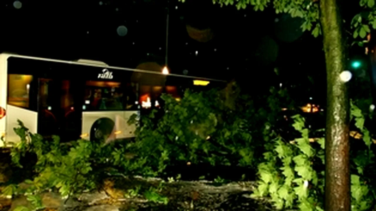 Violent Storm Floods Streets, Fells Trees In Romanian Capital Bucharest