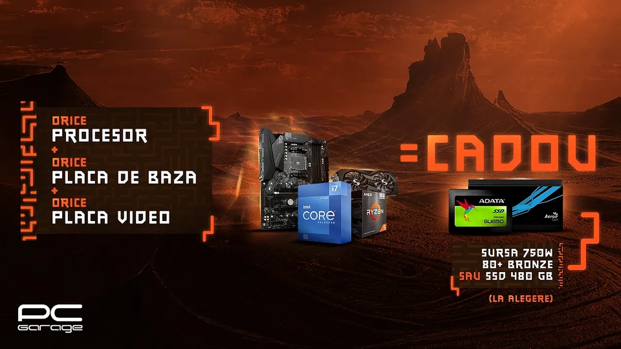 PC Garage te echipează gratuit cu un SSD de 480GB sau o sursă de 750W