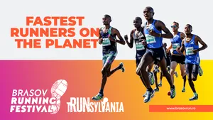 Medaliatul olimpic la Paris 2024, Ronald Kwemoi, şi campionul en-titre, Weldon Langat, la startul cursei tRUNsylvania International 10K

