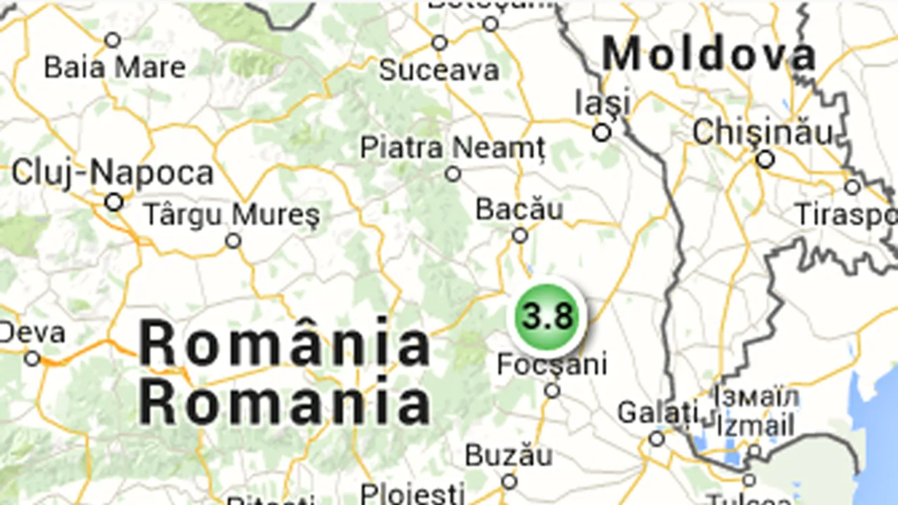 Cutremur de 3,8 grade în Vrancea
