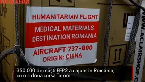 Tarom a adus din China încă 350.000 de măşti. Directorul companiei anunţă că „săptămâna viitoare, vom mai efectua 8 astfel de zboruri”