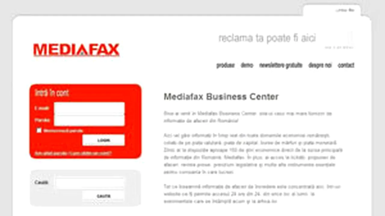 www.mediafax.biz - primul site de informaţie economică în timp real din România