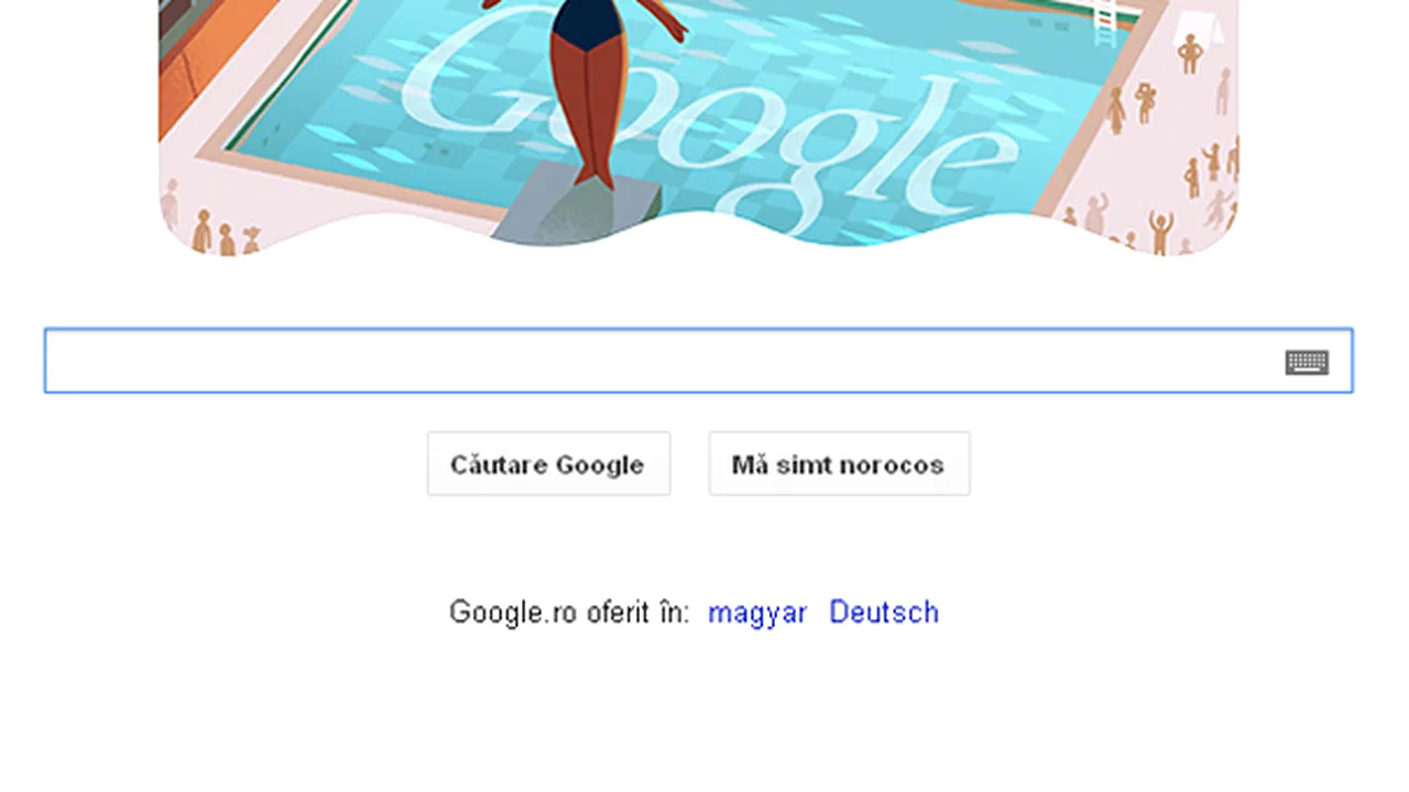 Google şi-a schimbat logoul pentru a marca startul probei săriturilor în apă de la Jocurile Olimpice