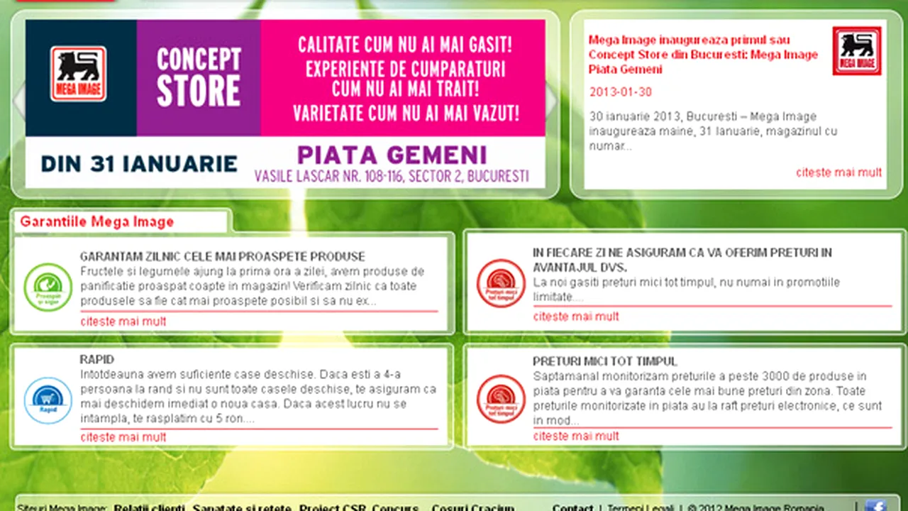 Mega Image deschide un nou concept de magazin în Capitală, cu o suprafaţă de 1.600 metri pătraţi