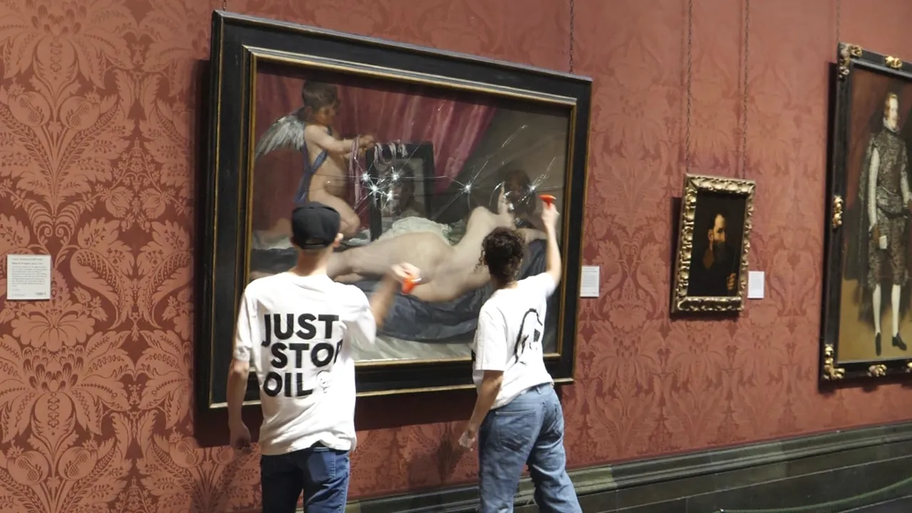 Activiştii de mediu au distrus cu ciocane pictura „Venus Rokeby”, expusă la Galeria Naţională din Londra. Tabloul valora 90 de milioane de dolari
